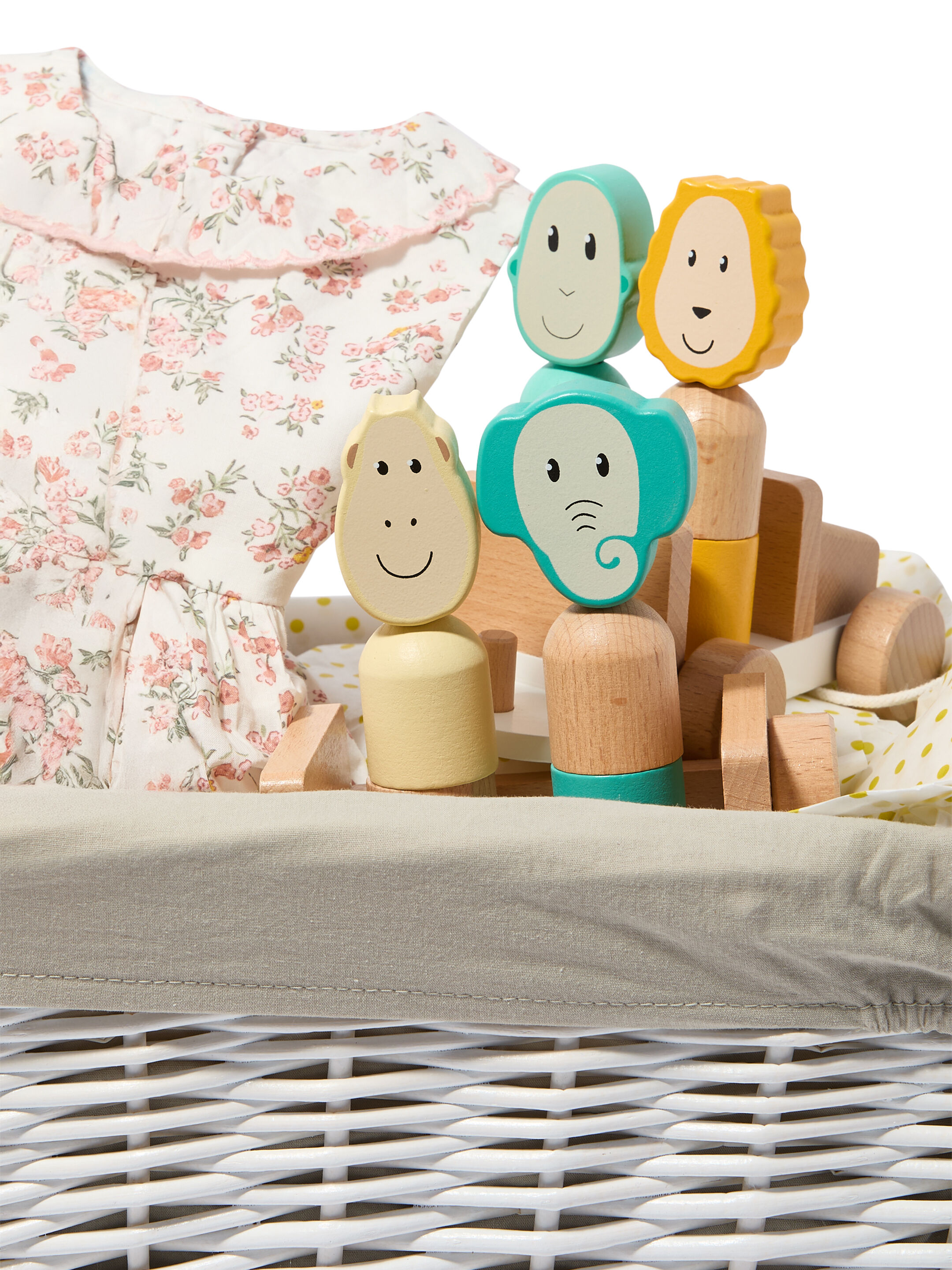 سلة هدايا للبنات الرضع بفستان بنقشة زهور - 3 قطع image number 3